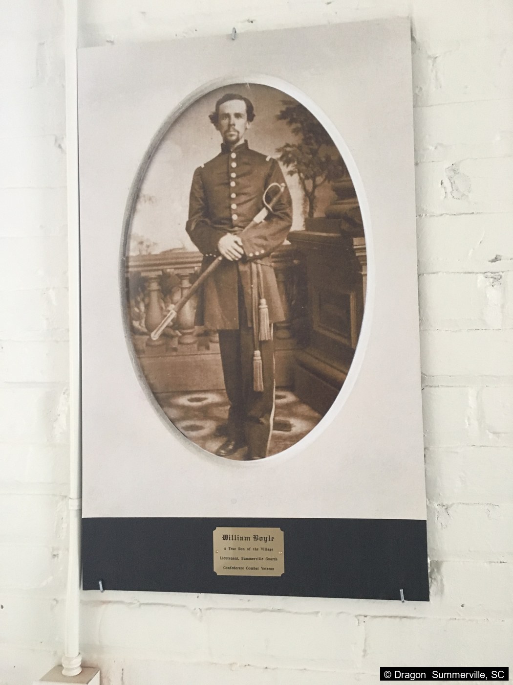 William Boyle 邦联中尉肖像与铭牌